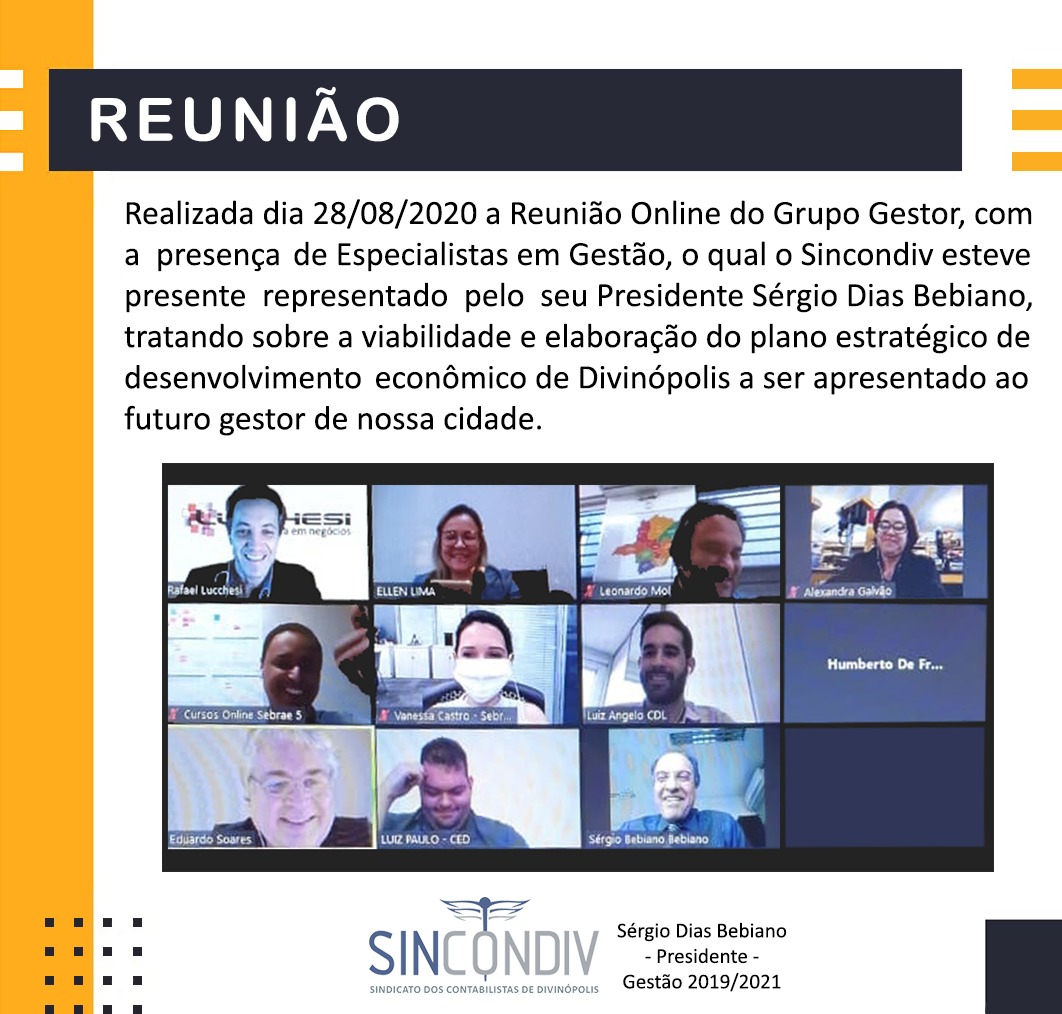 REUNIÃO ONLINE DO GRUPO GESTOR